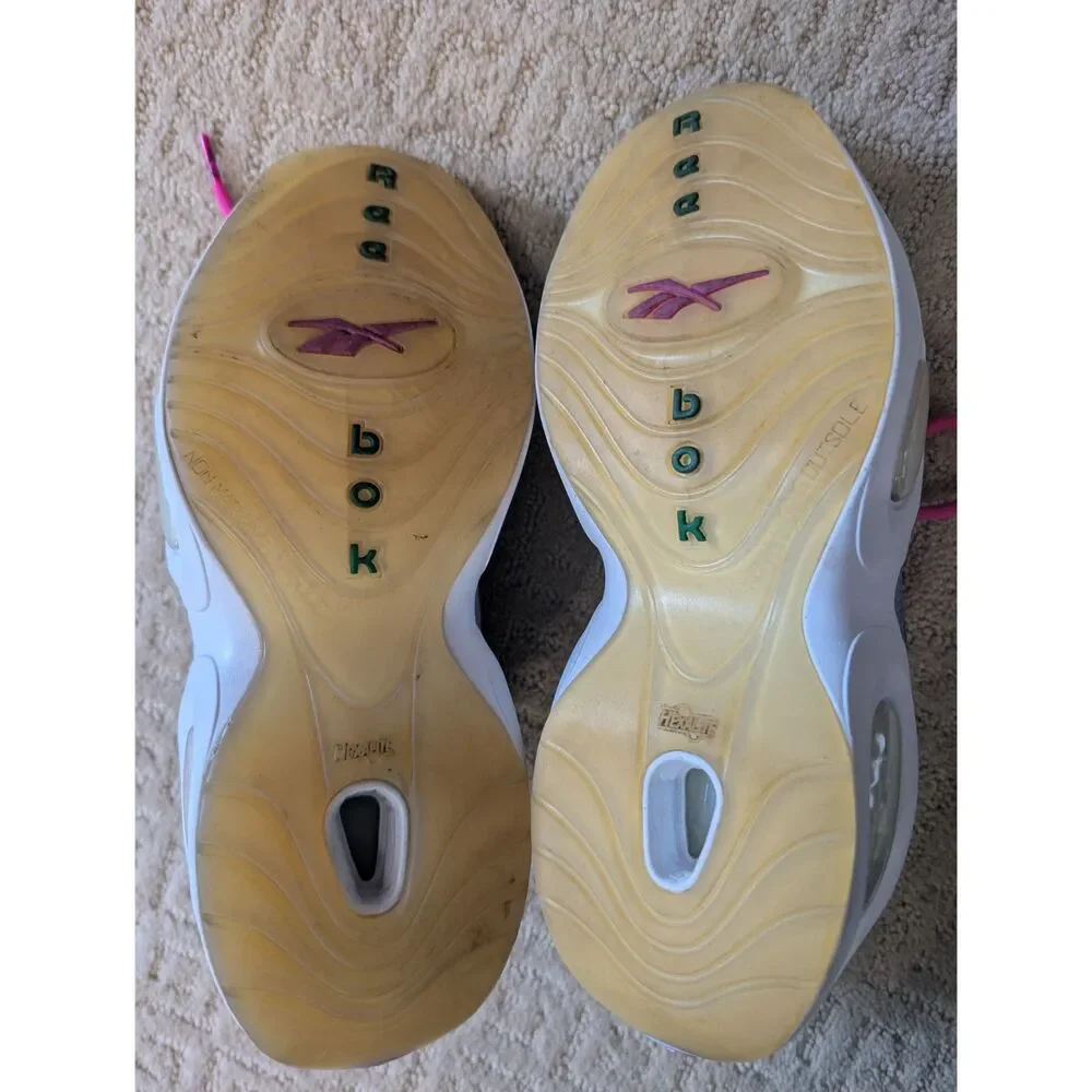 Reebok BBC Question Low Shoes Mens 9.5 Allen Iverson Ice Cream Yellow Green